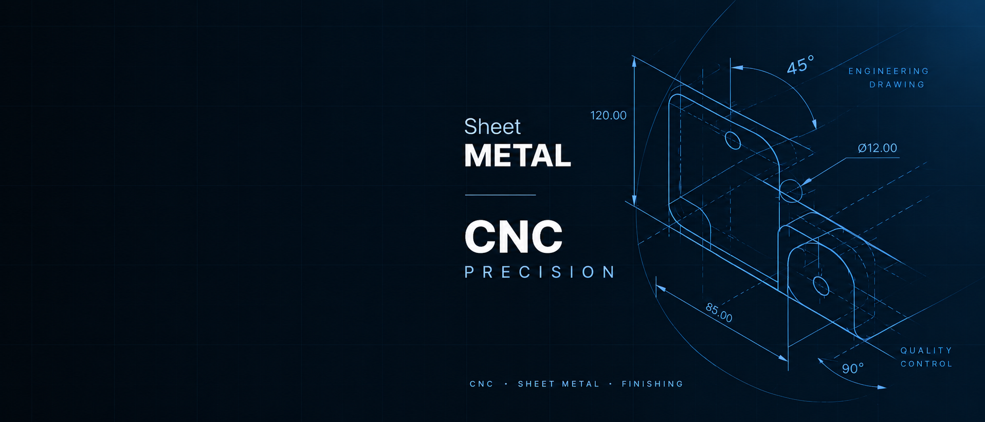 Engineering drawing for CNC and sheet metal manufacturing